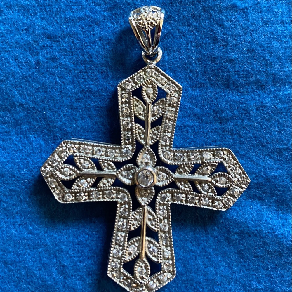 Sterling silver cross 1-3/4”